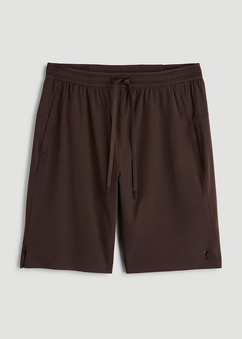 Featherweight Linerless Running Shorts for Tall Men in Espresso