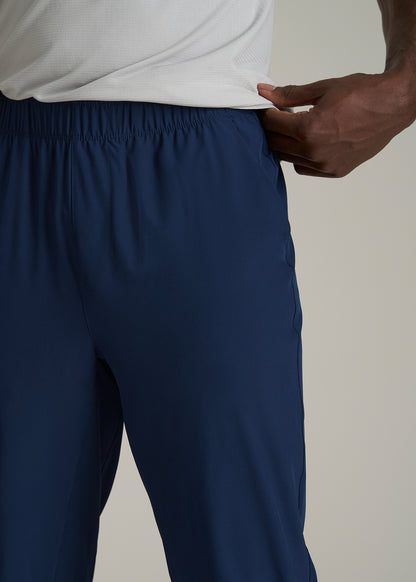 Featherweight Perforated Training Joggers for Tall Men in Regal Blue