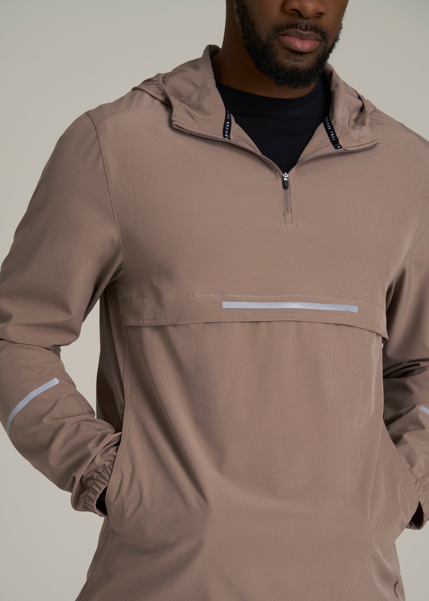 Featherweight Packable Anorak for Tall Men in Dark Sand