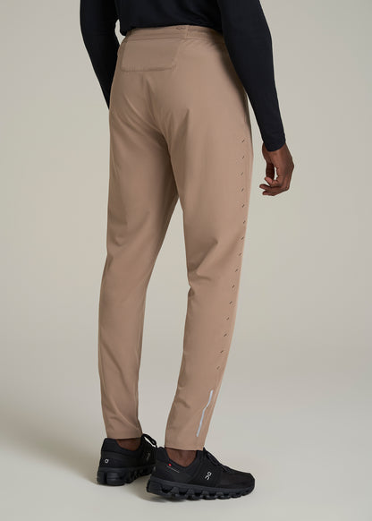 Featherweight Running Pants for Tall Men in Dark Sand