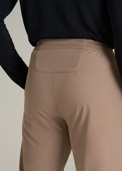 Featherweight Running Pants for Tall Men in Dark Sand