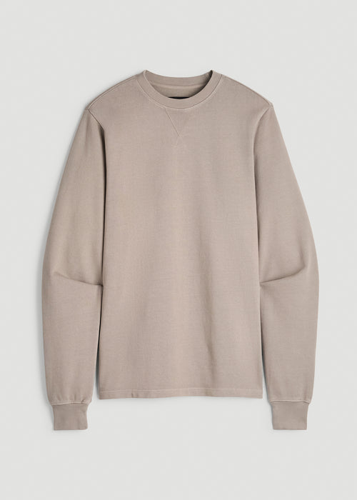 Field Knit Jersey Crewneck for Tall Men in Moon Rock