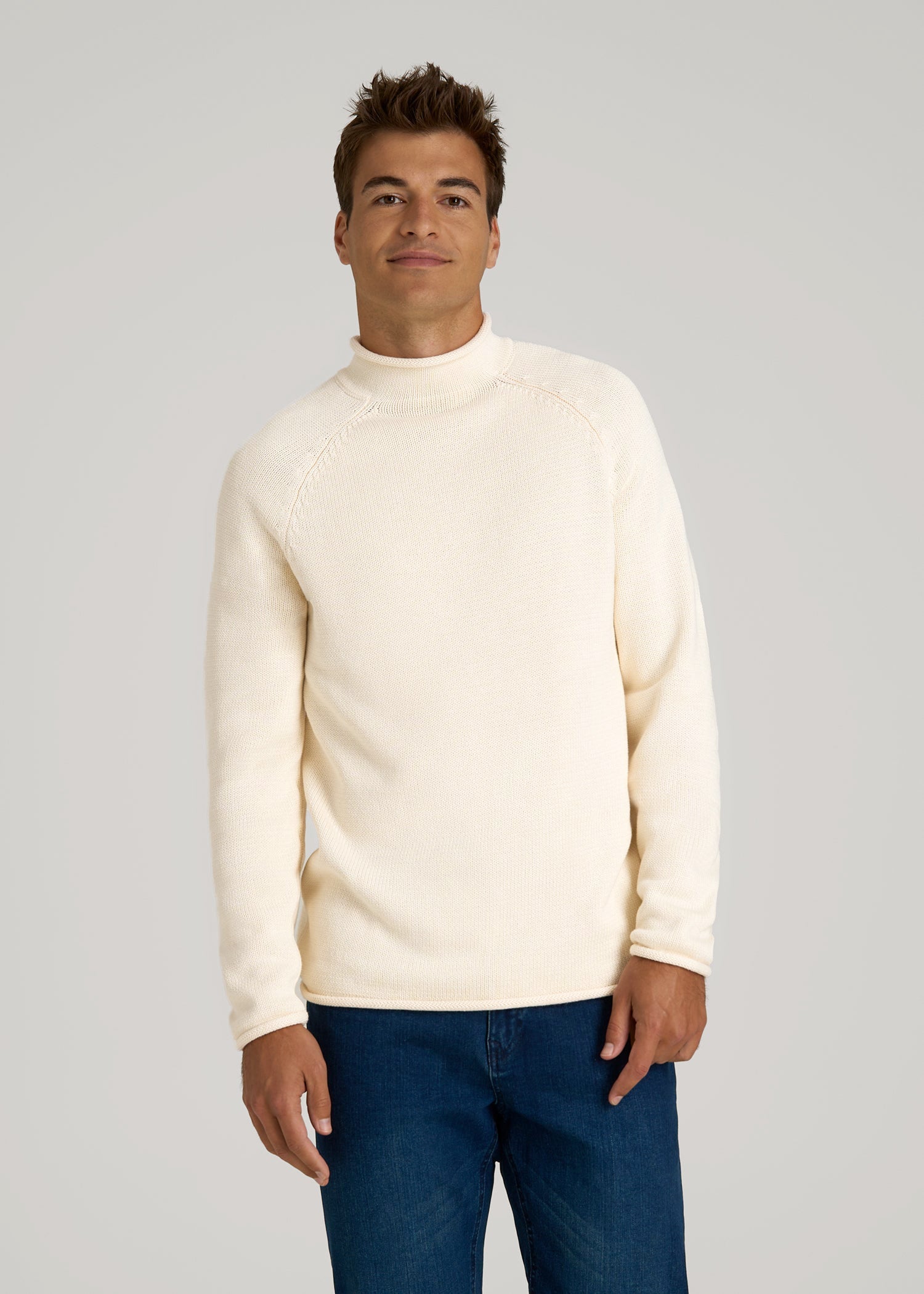 WIND AND SEA L/S Mock Neck Knit　新品 Fisherman Knit Rolled Mock Neck Sweater for Tall Men | American Tall