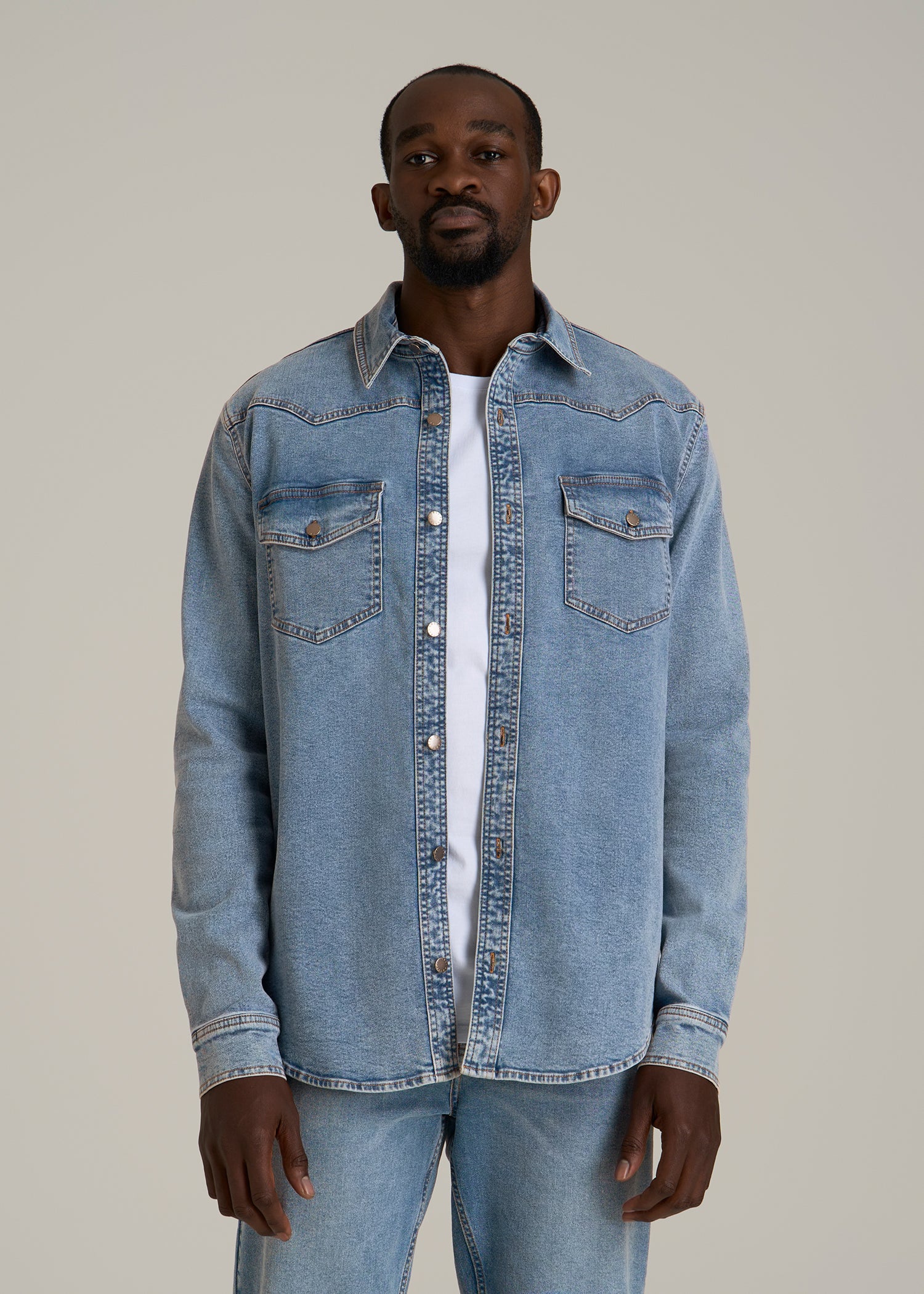 Western Denim Shirt for Tall Men | American Tall