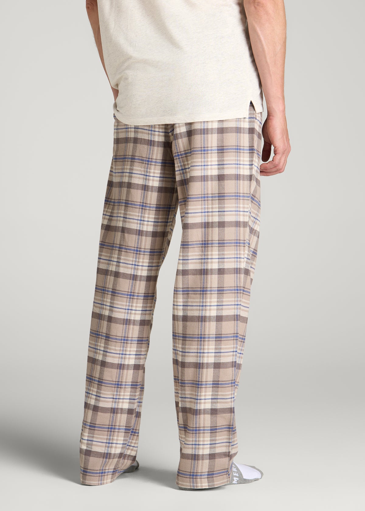 Flannel Pajama Pants for Tall Men in Moon Rock Plaid
