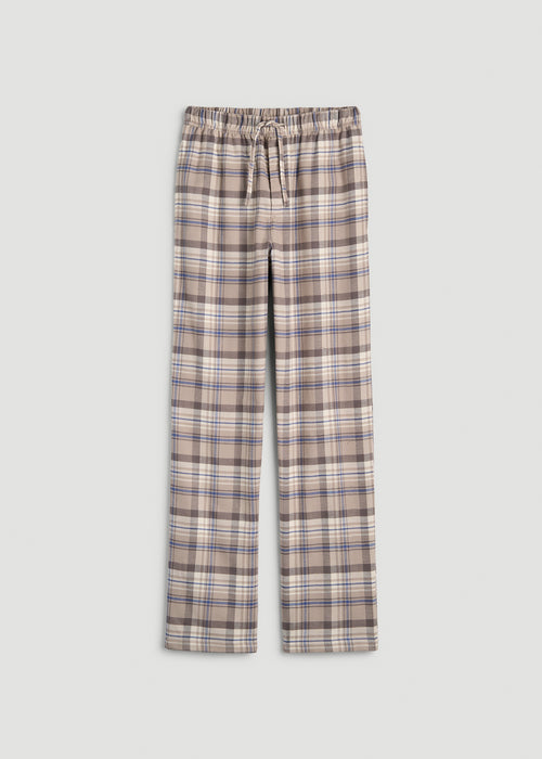 Flannel Pajama Pants for Tall Men in Moon Rock Plaid