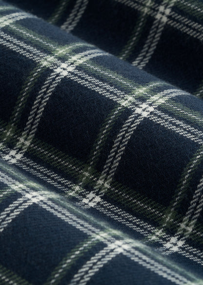 Flannel Pajama Pants for Tall Men in Navy Windowpane