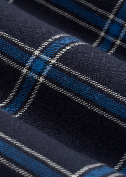 Flannel Pajama Pants for Tall Men in Navy and Blue Windowpane