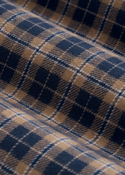 Flannel Pajama Pants for Tall Men in Navy and Woodsmoke Check