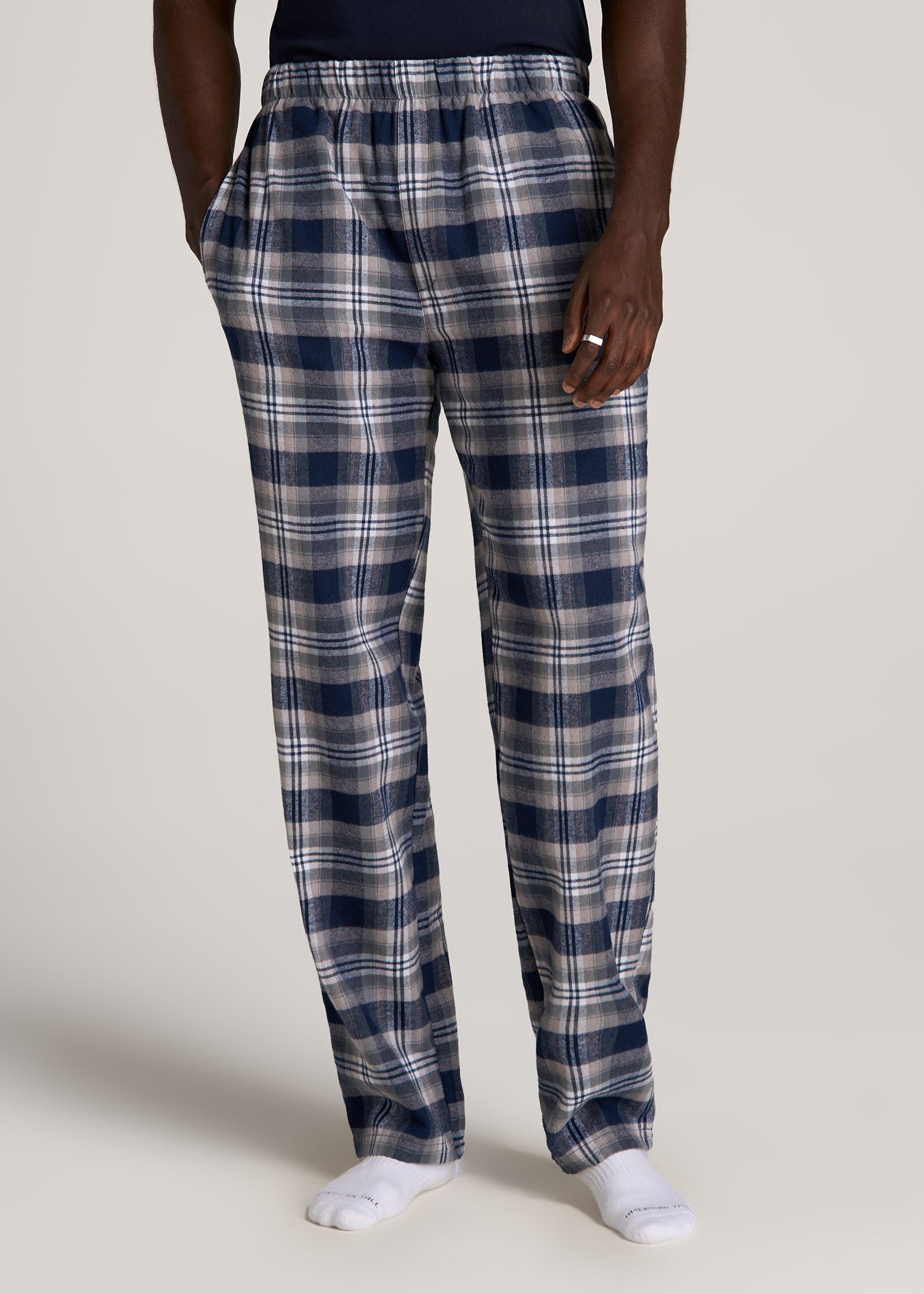 Men's Cotton Flannel Pajama Pants Plaid Jogger Lounge Pants with