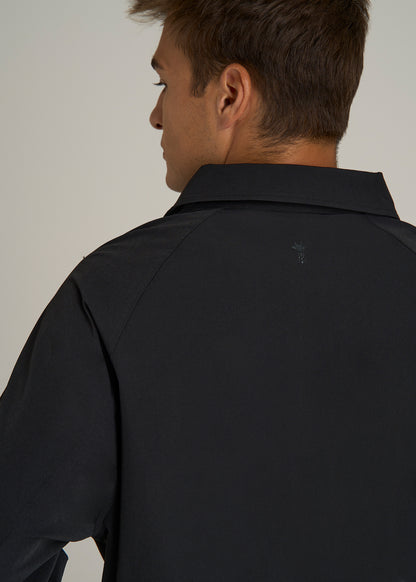 Flex Nylon Coach's Jacket for Tall Men in Black