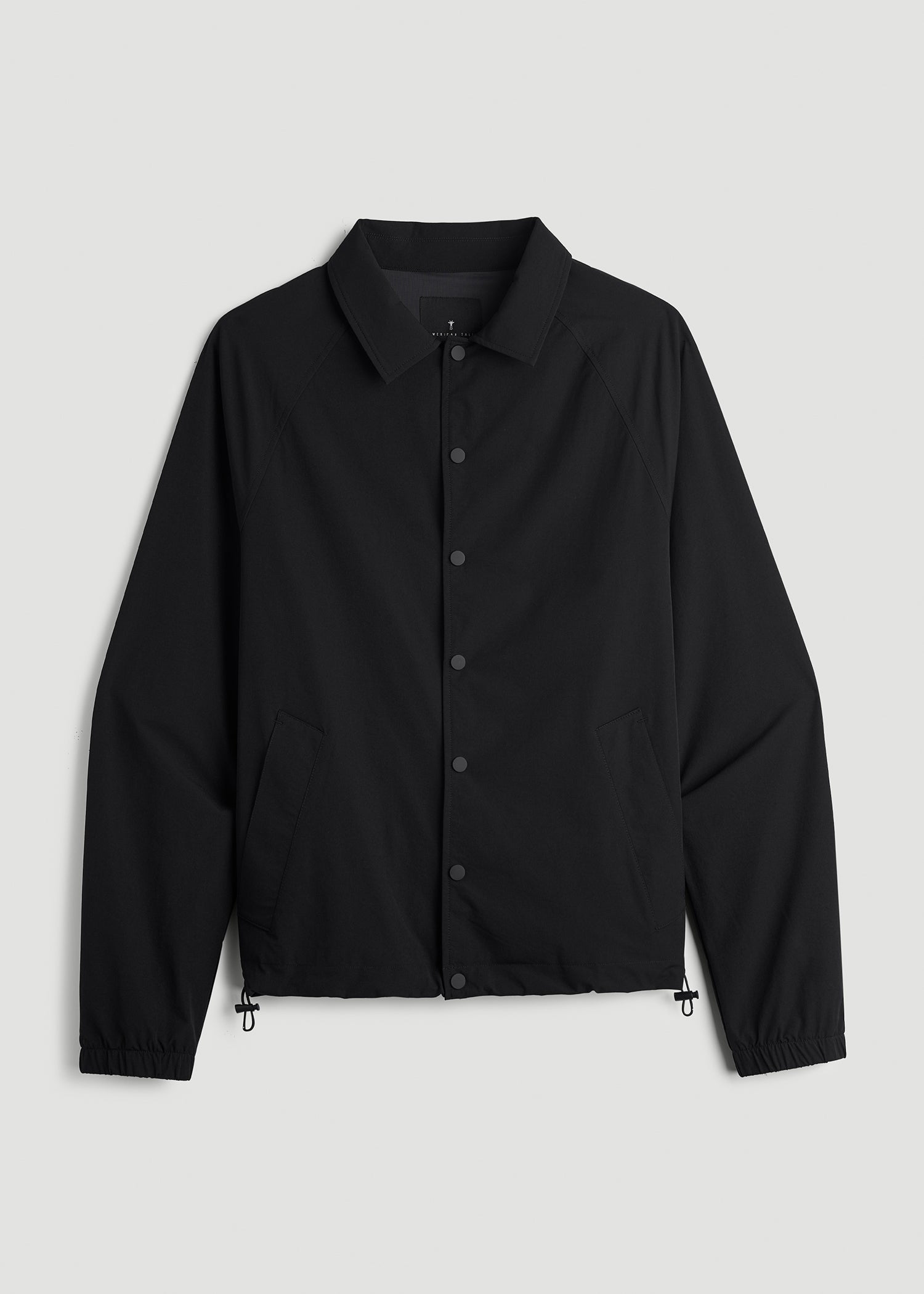Flex Nylon Coach's Jacket for Tall Men in Black