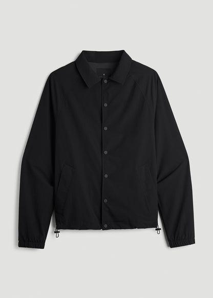 Flex Nylon Coach's Jacket for Tall Men in Black