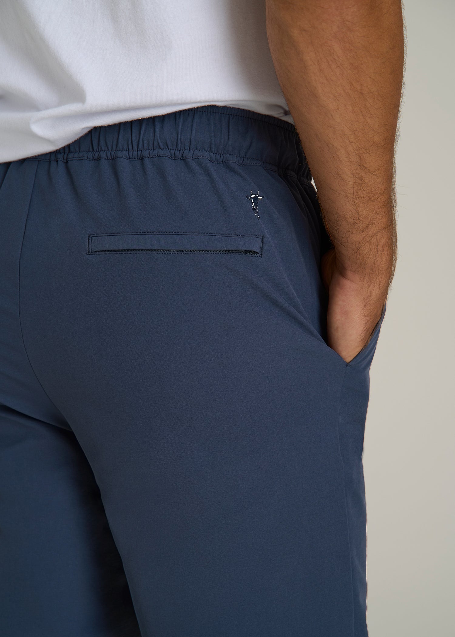 Flex Nylon Joggers for Tall Men in Navy Blue
