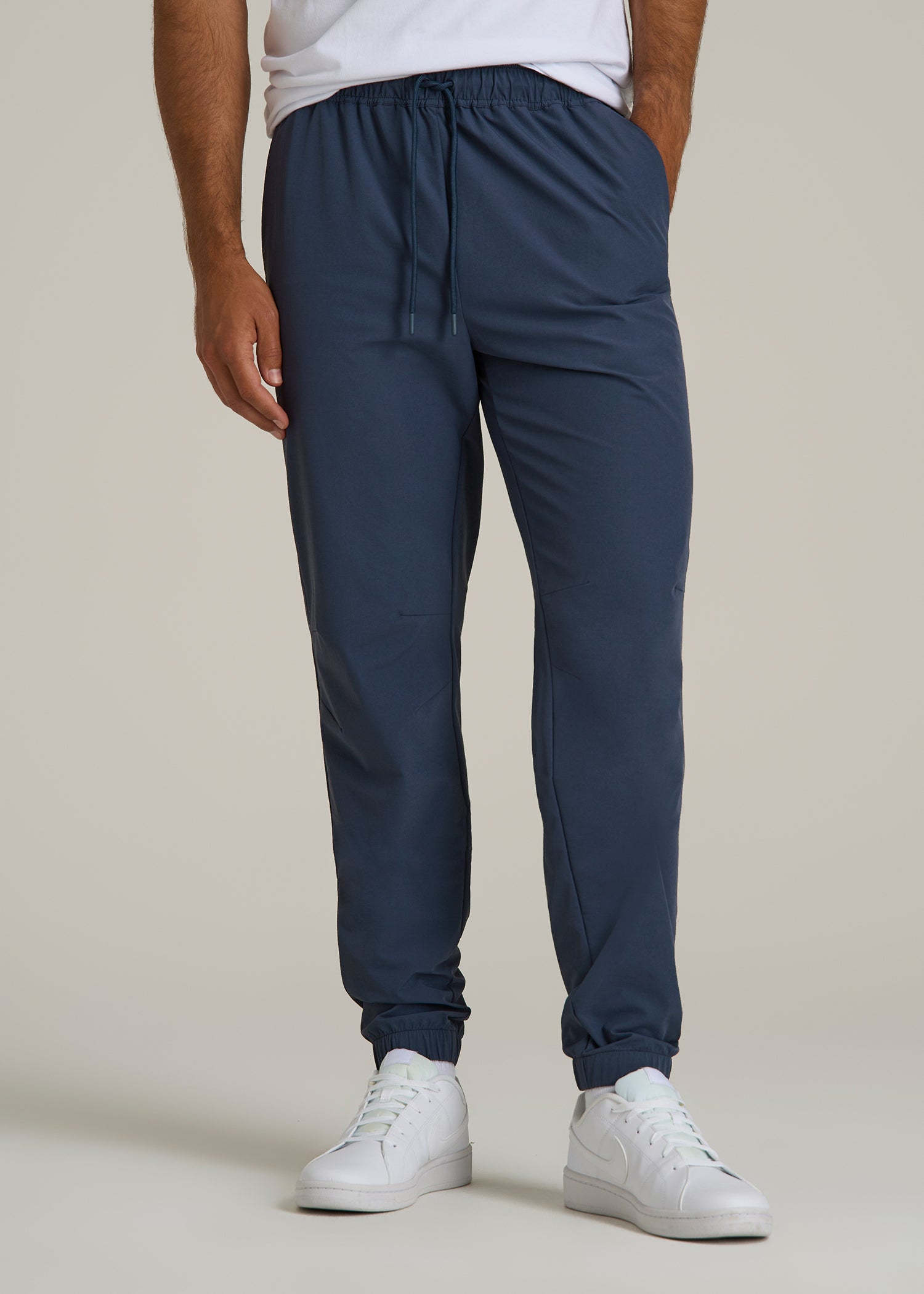 Flex Nylon Joggers for Tall Men in Navy Blue