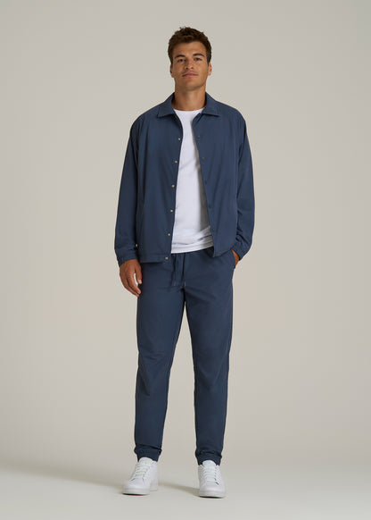 Flex Nylon Joggers for Tall Men in Navy Blue