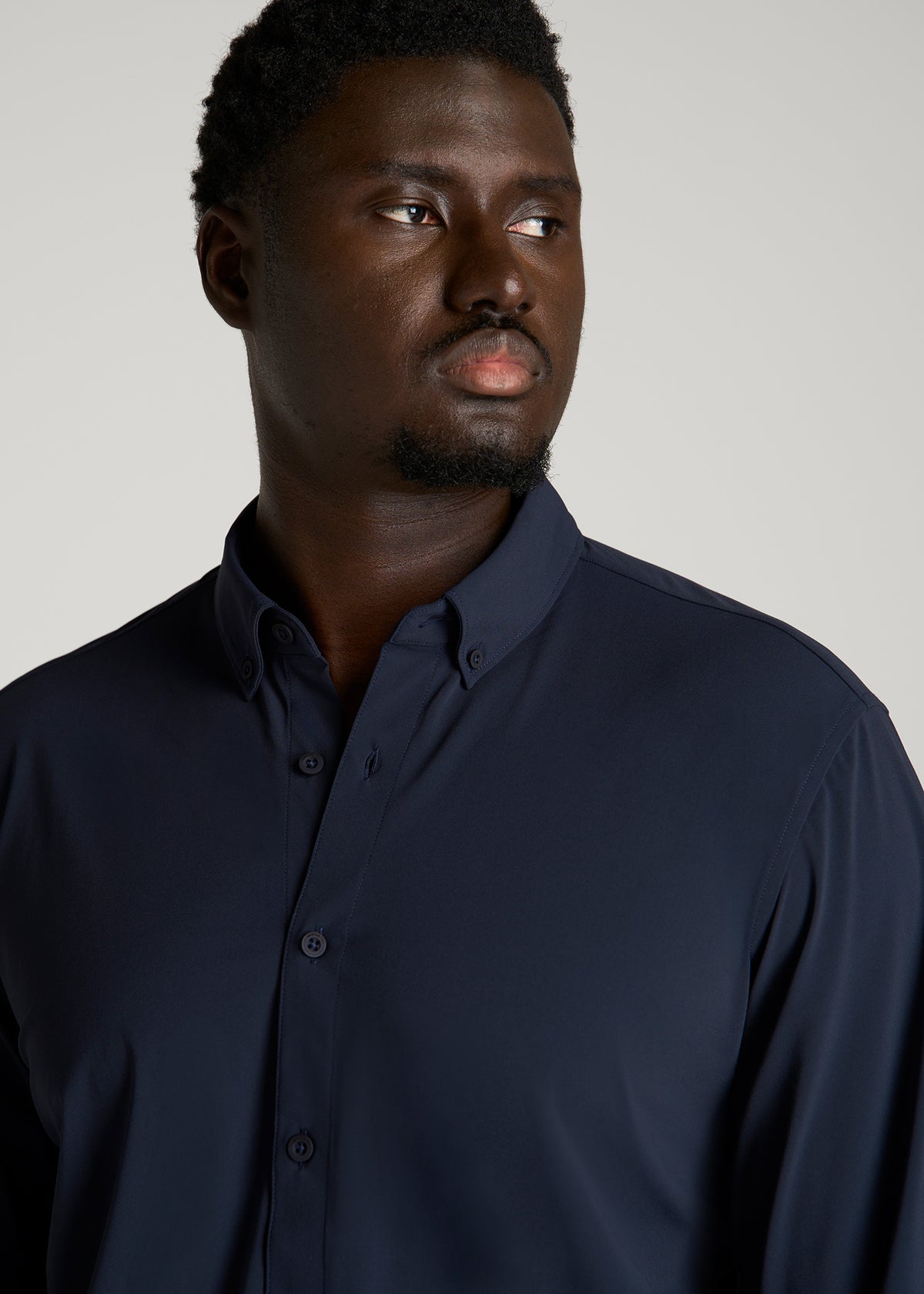 Flex Tech Dress Shirt for Tall Men in Royal Navy