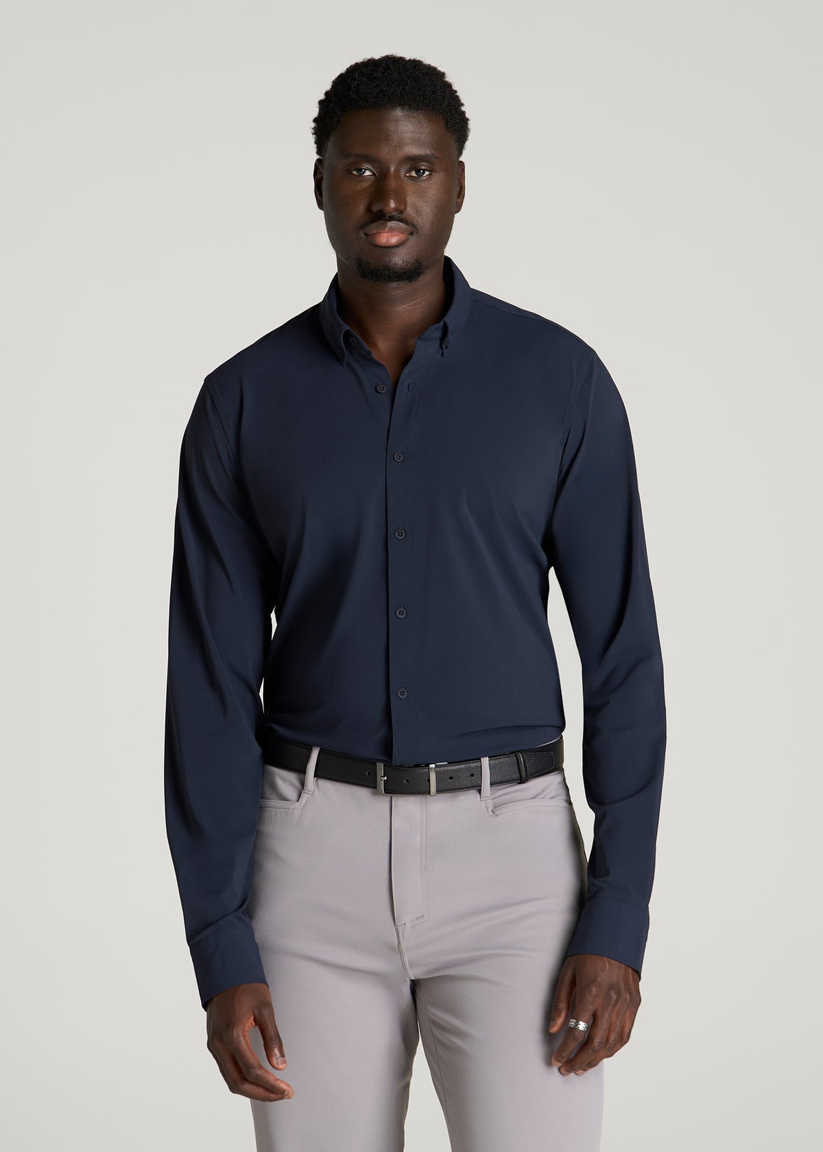 Flex Tech Dress Shirt for Tall Men in Royal Navy