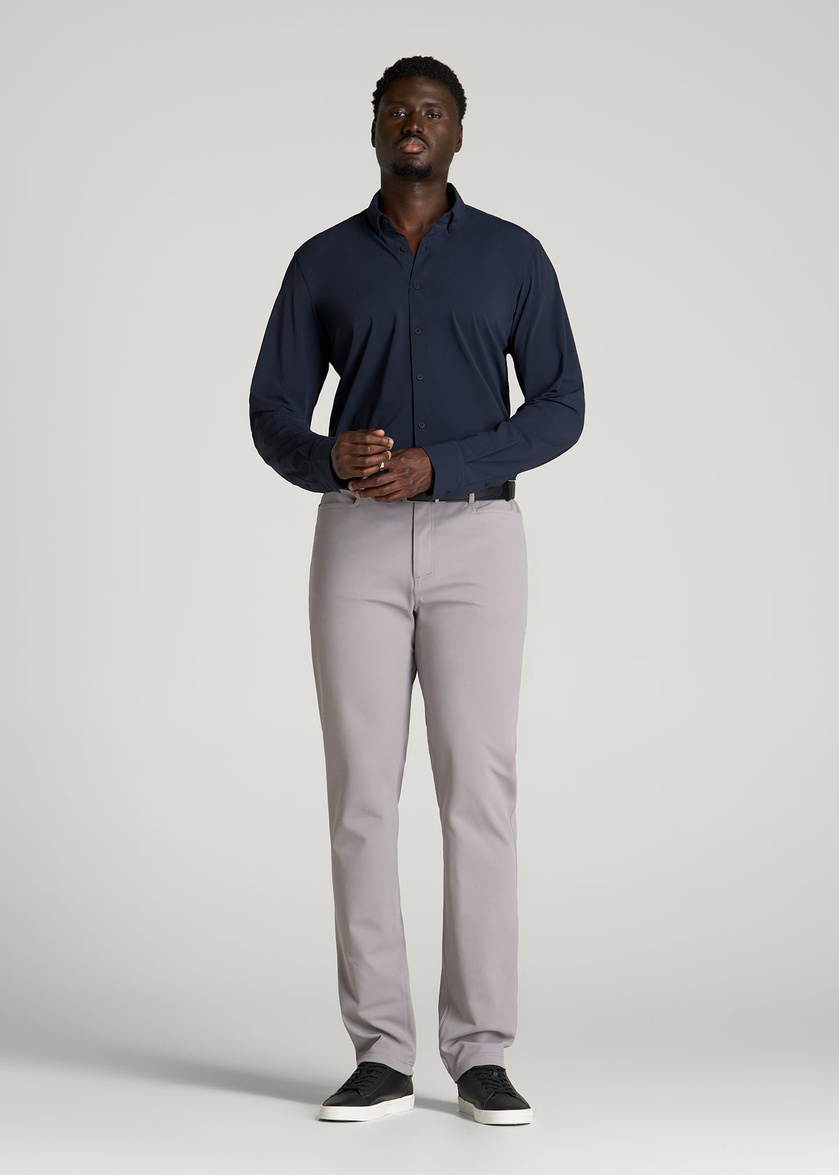 Flex Tech Dress Shirt for Tall Men in Royal Navy