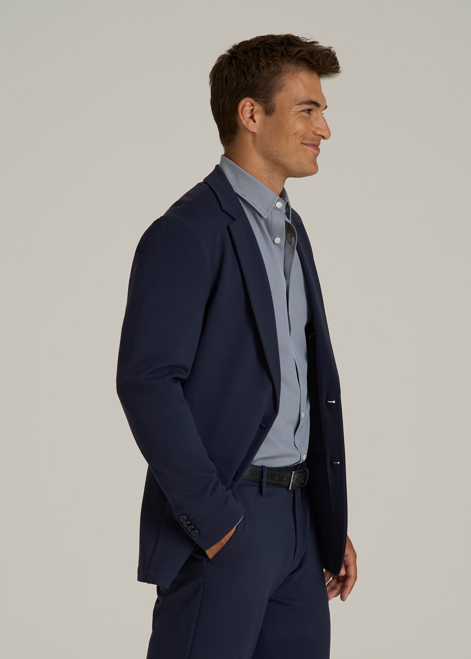 Flex Tech Suit Jacket for Tall Men in Navy