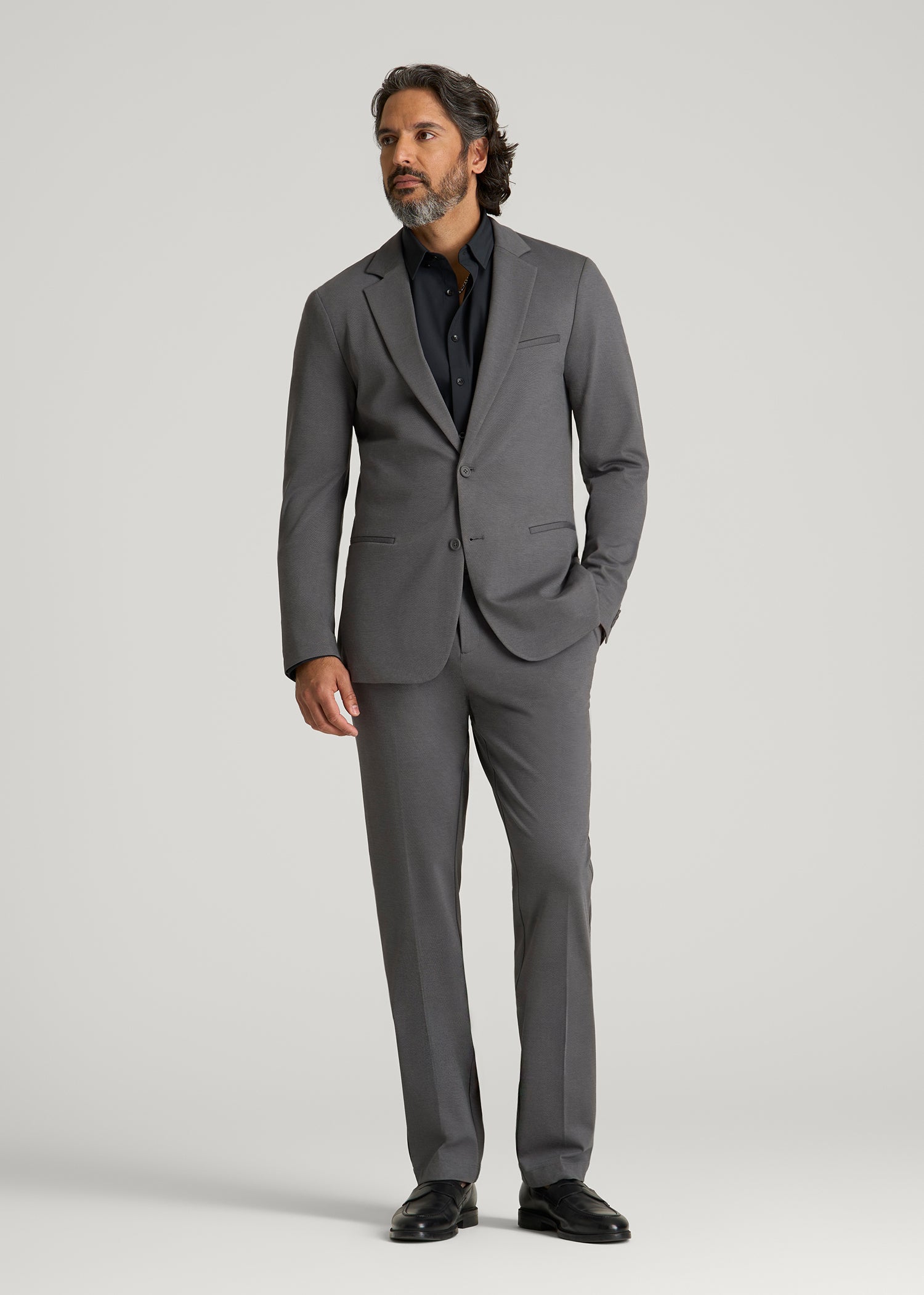 Flex Tech Suit Jacket for Tall Men in Slate Nailhead