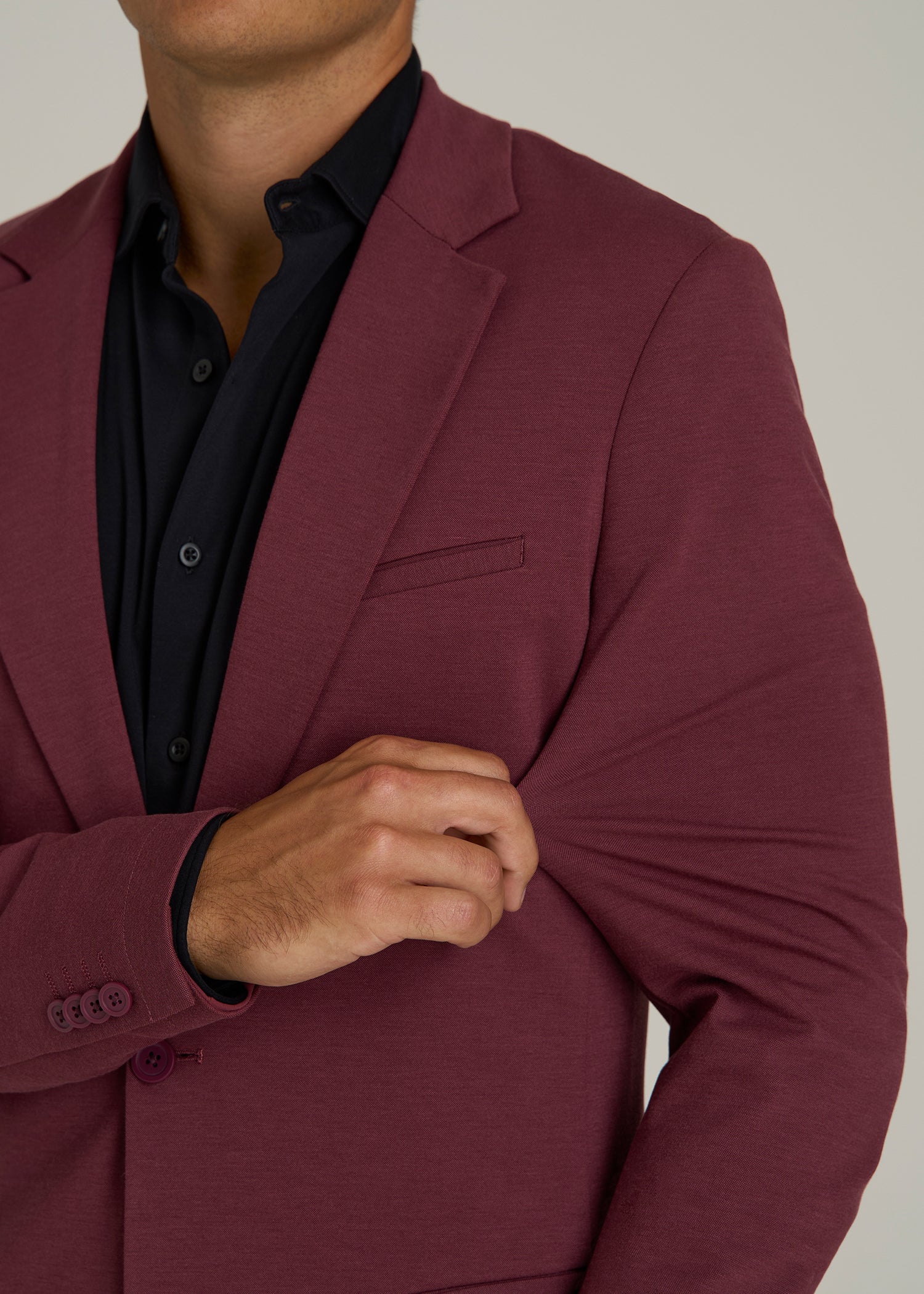 Flex Tech Suit Jacket for Tall Men in Tawny Port Nailhead