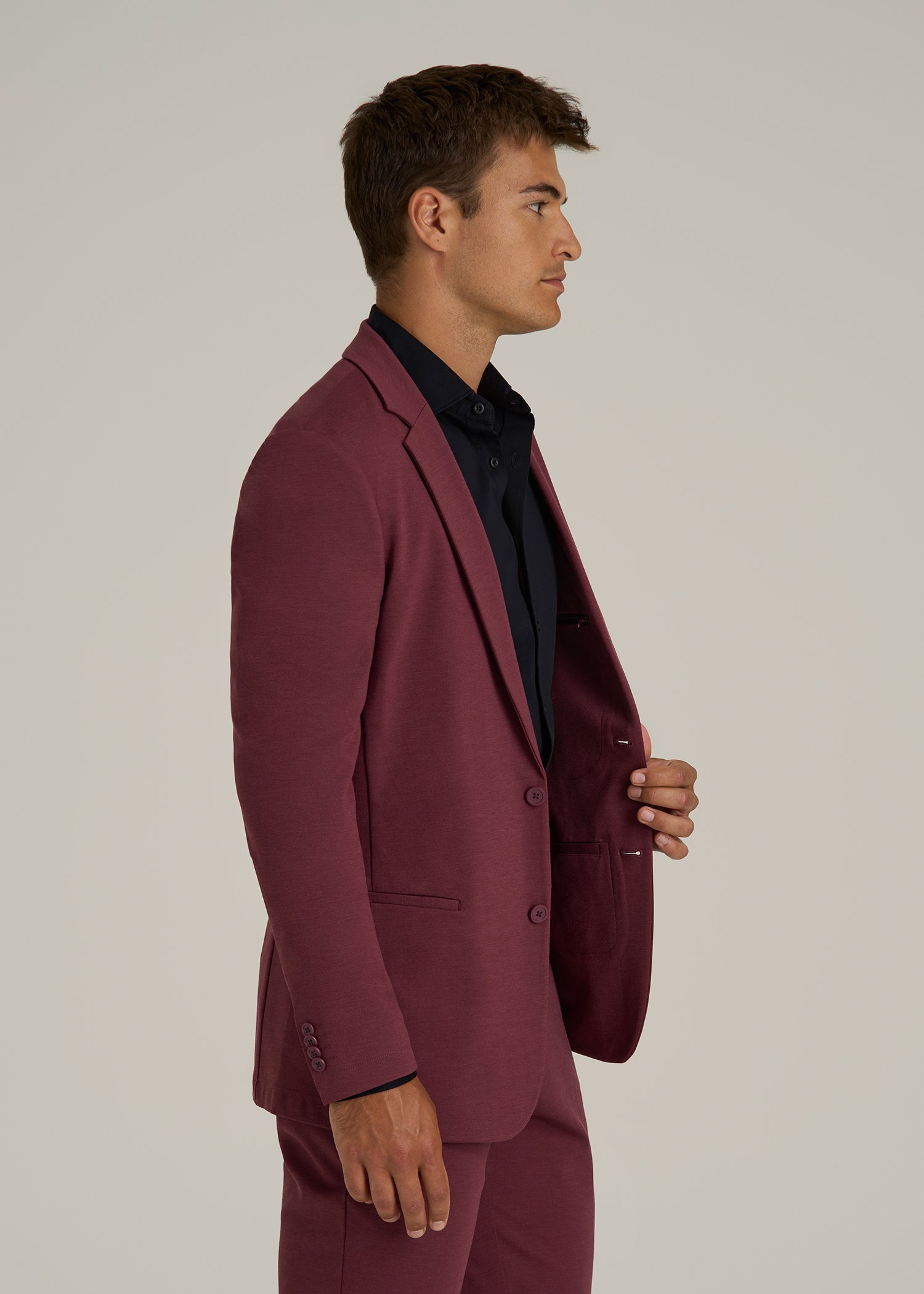 Flex Tech Suit Jacket for Tall Men in Tawny Port Nailhead