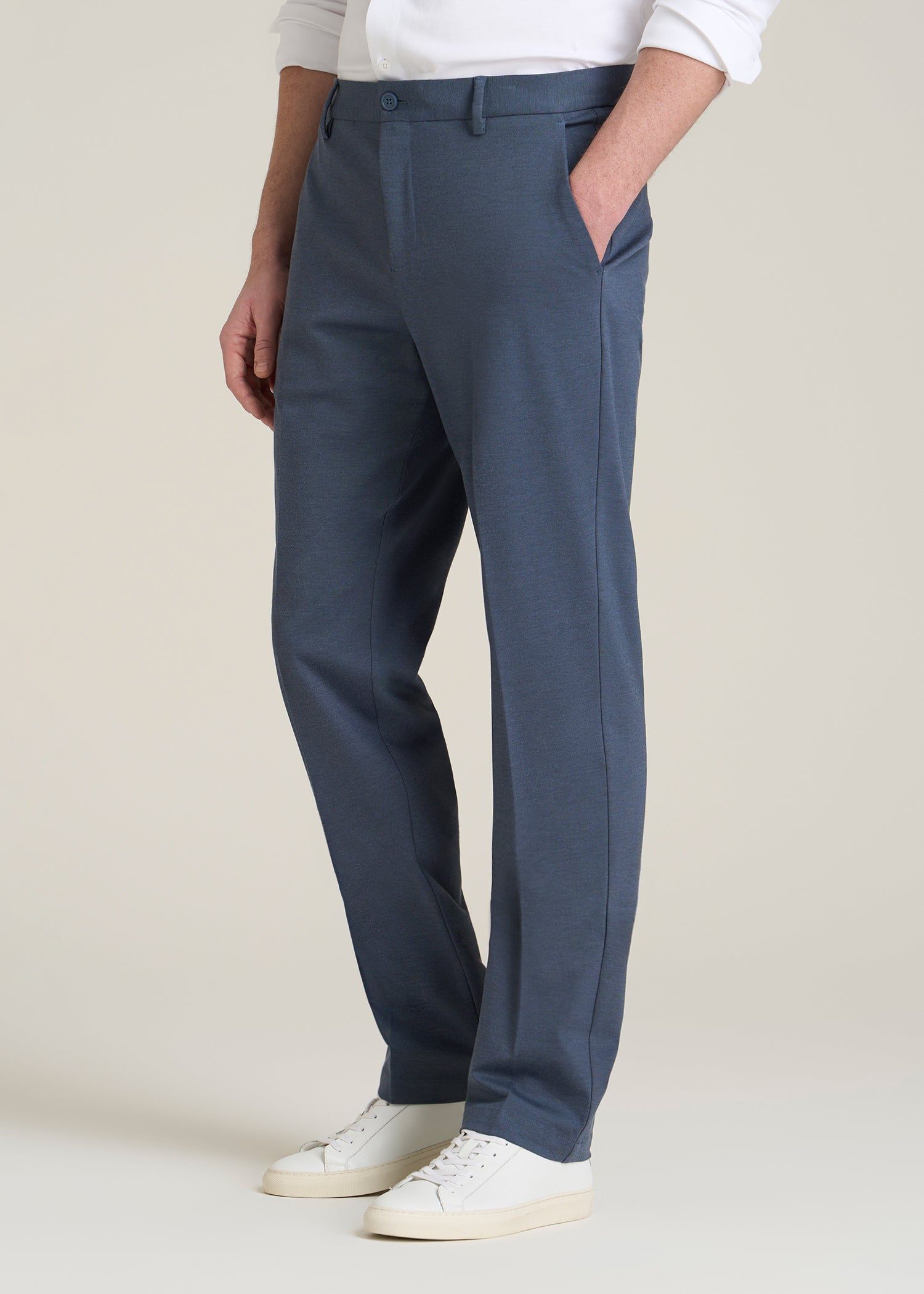 Flex Tech Suit Pants for Tall Men in Medium Blue Nailhead