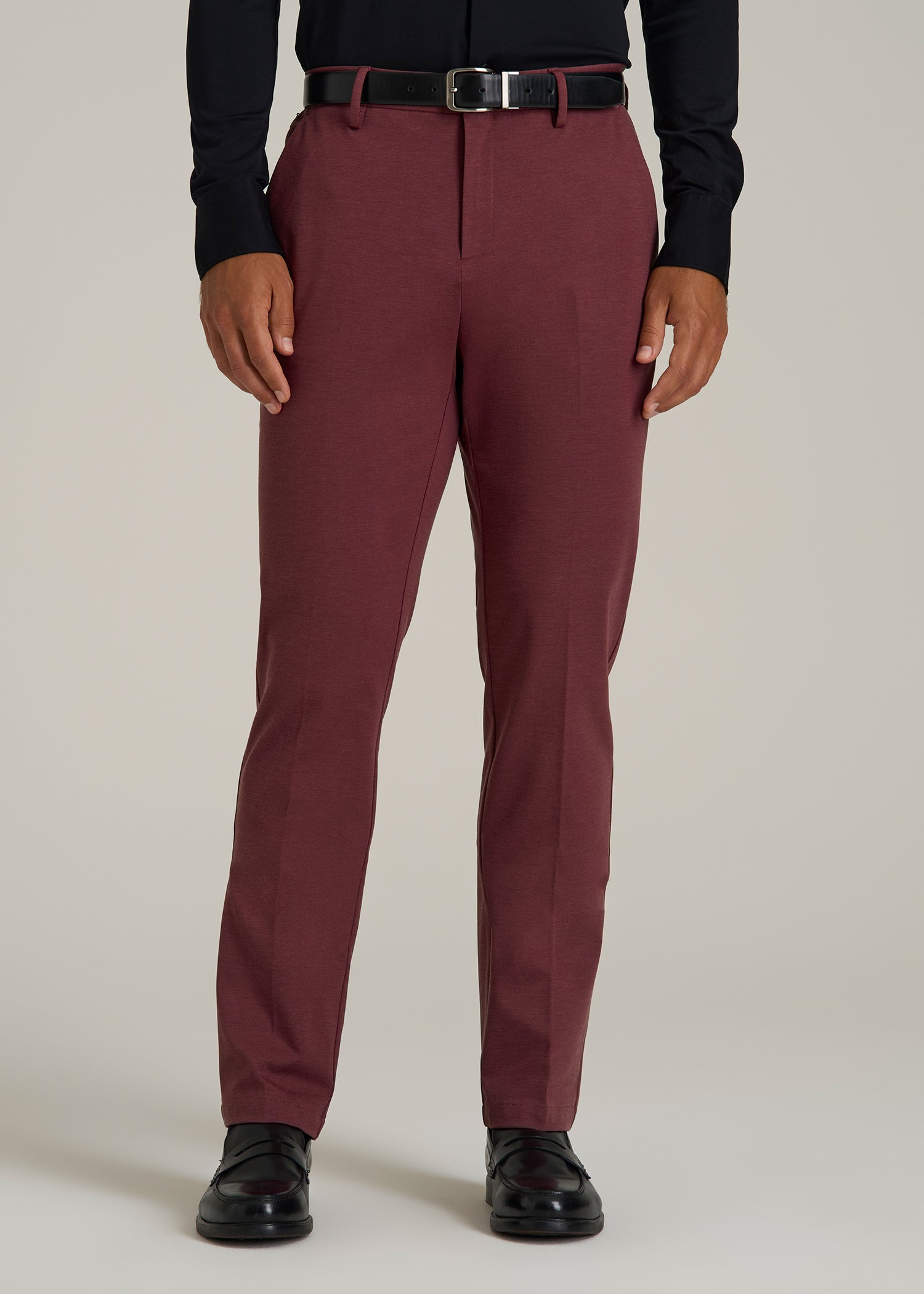 slim fit dress slacks Flex Tech Suit Pants for Tall Men in Tawny Port Nailhead 40 / 38 / Tawny Port Nailhead