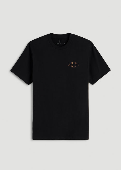Giraffe Graphic Tee for Tall Men in Black