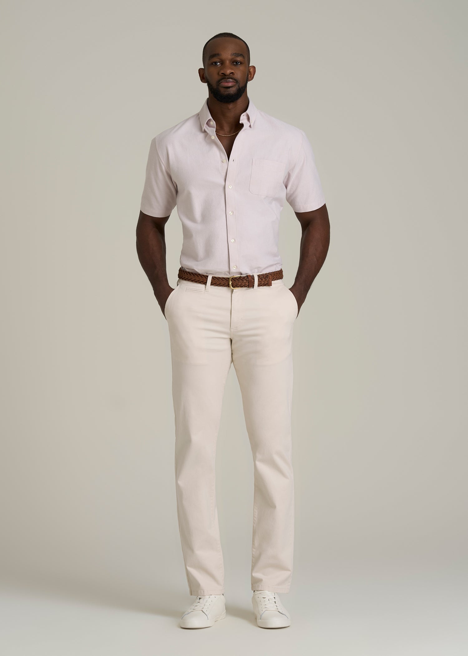 J1 STRAIGHT Leg Chinos for Tall Men in Chalk