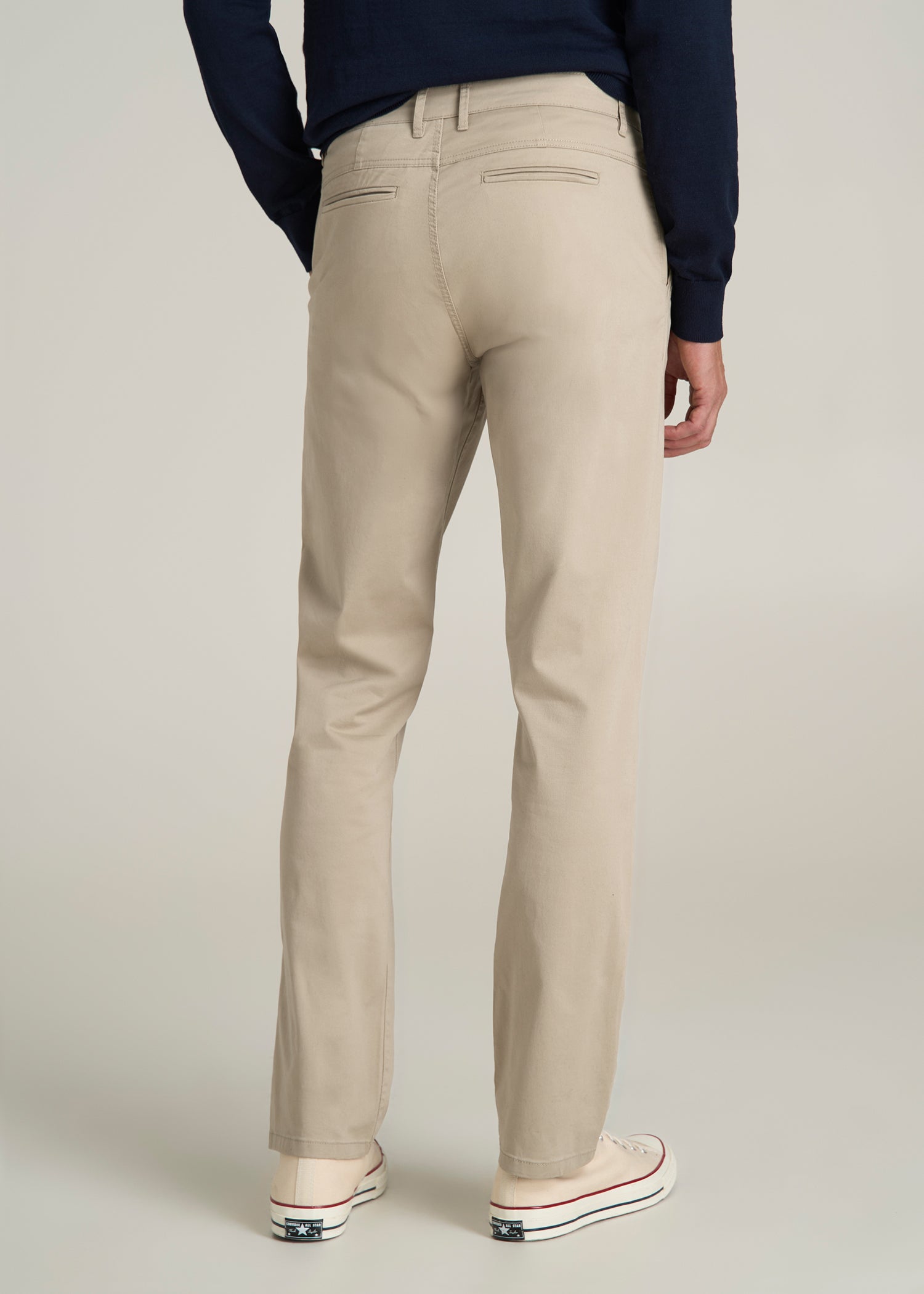 J1 STRAIGHT Leg Chinos for Tall Men in Desert Khaki
