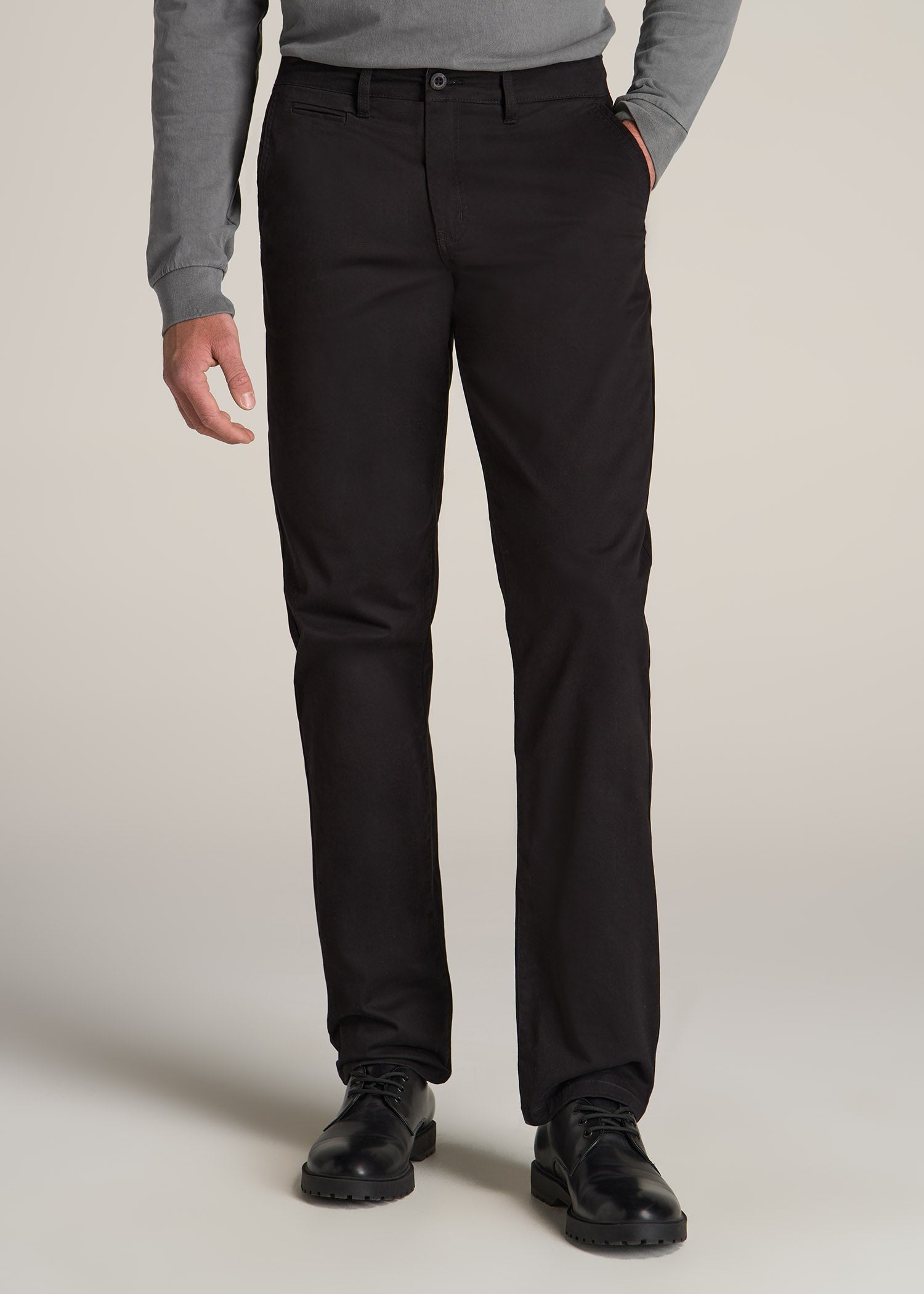 J1 STRAIGHT Leg Chinos in Black - Pants for Tall Men