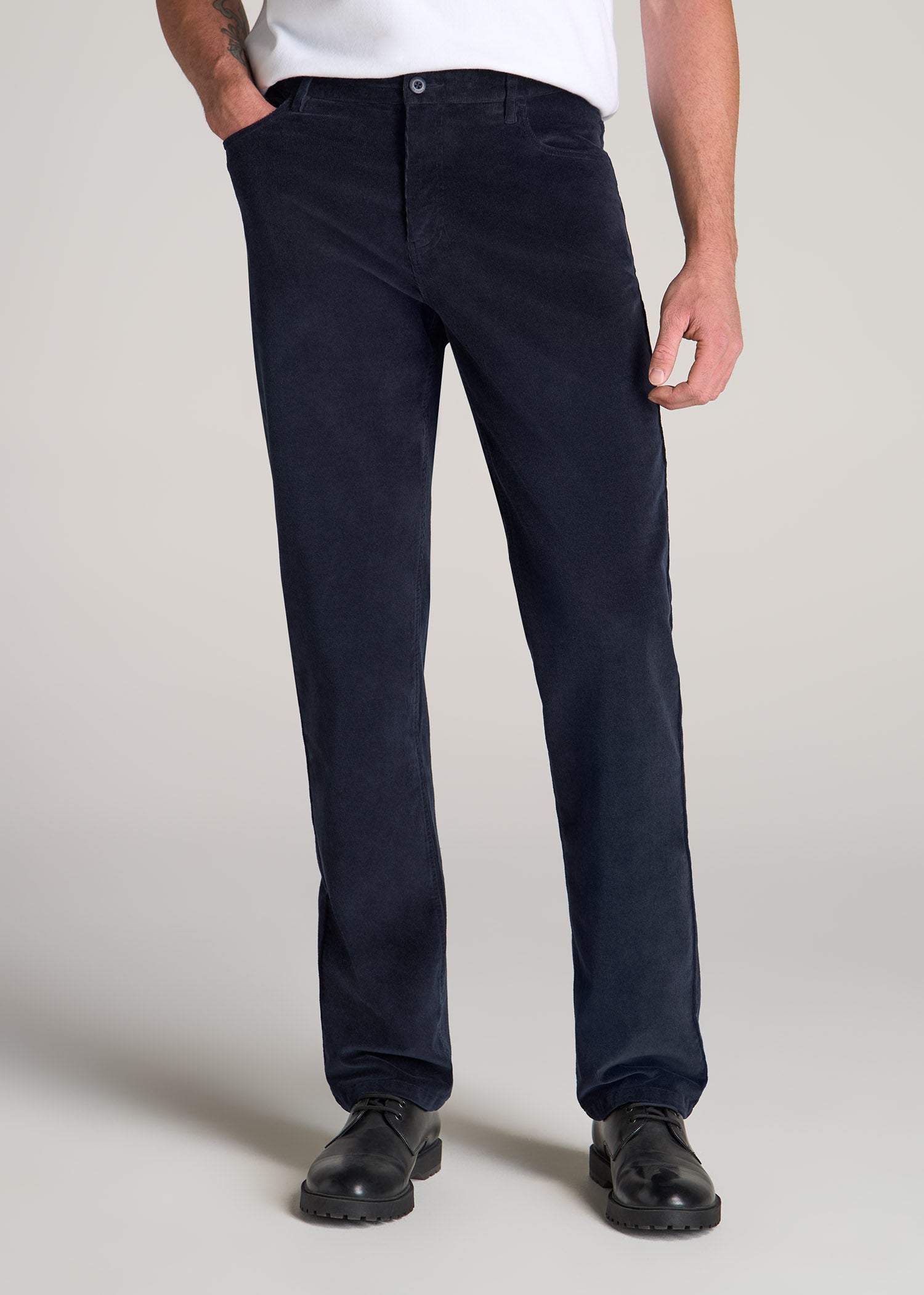 Navy Slim Fit Corduroy Trousers Mens Navy Corduroy Blue Corduroy