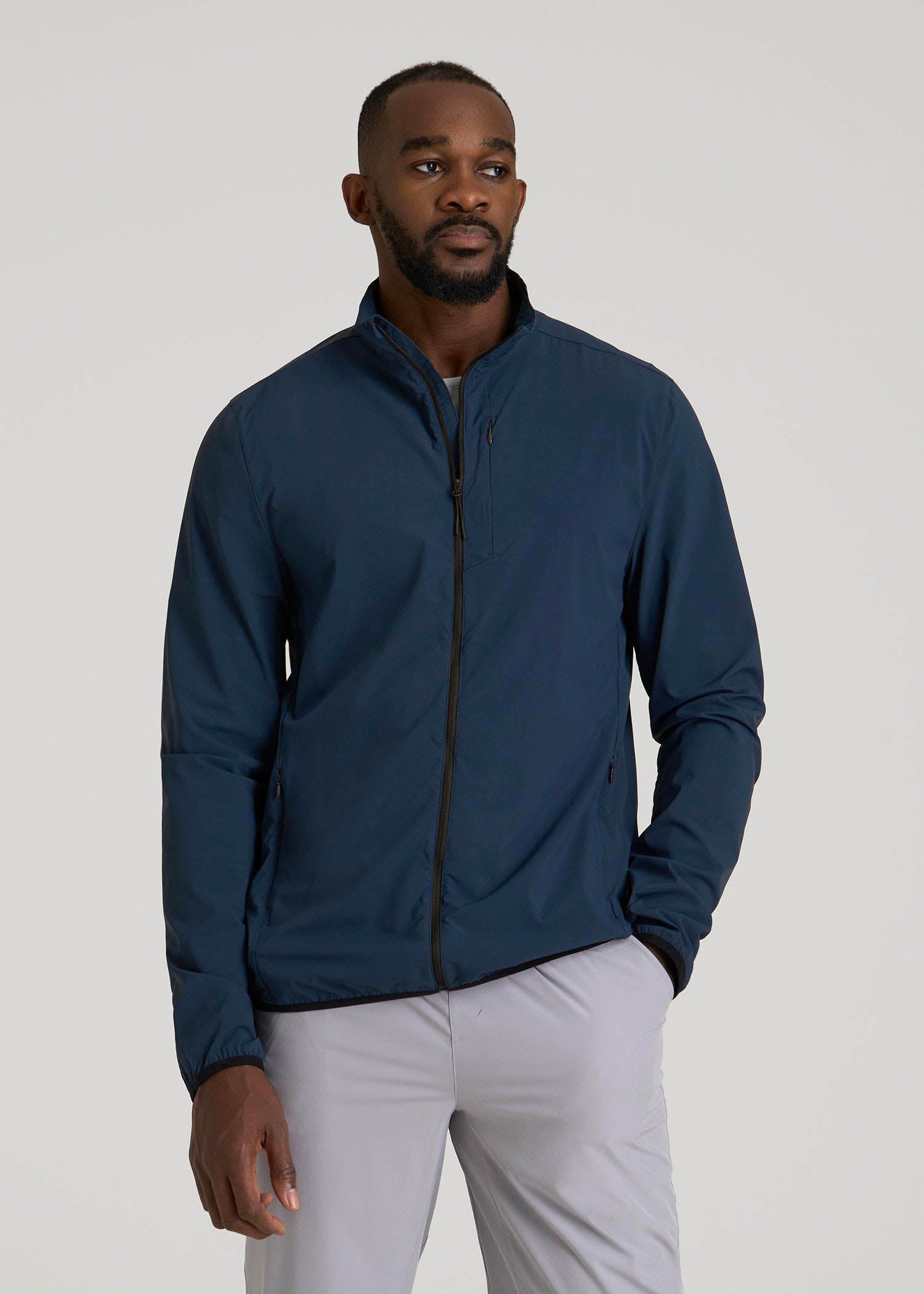 Men's Tall Lt Wt Track Jacket Marine Navy | American Tall
