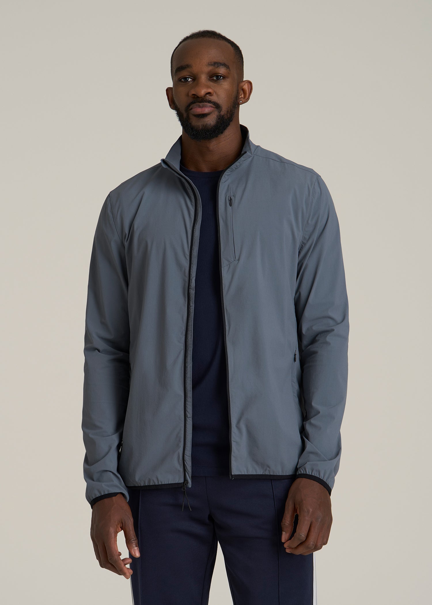 Softshell Jacket for Outdoor Training for Tall Men in Smoky Blue