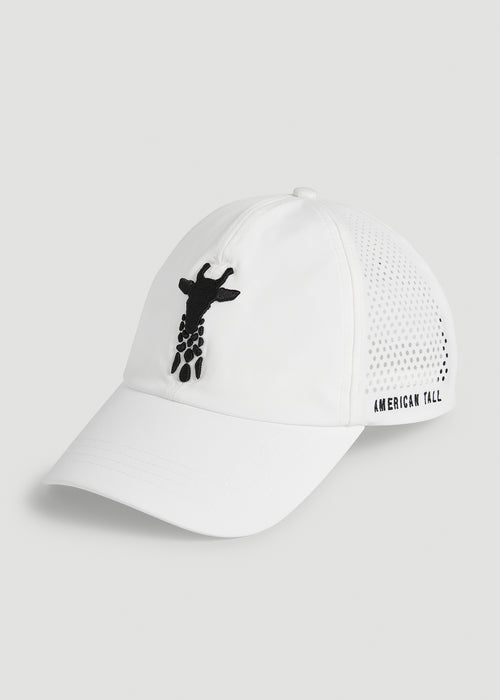 Lightweight Perforated Hat in White with Black Logo