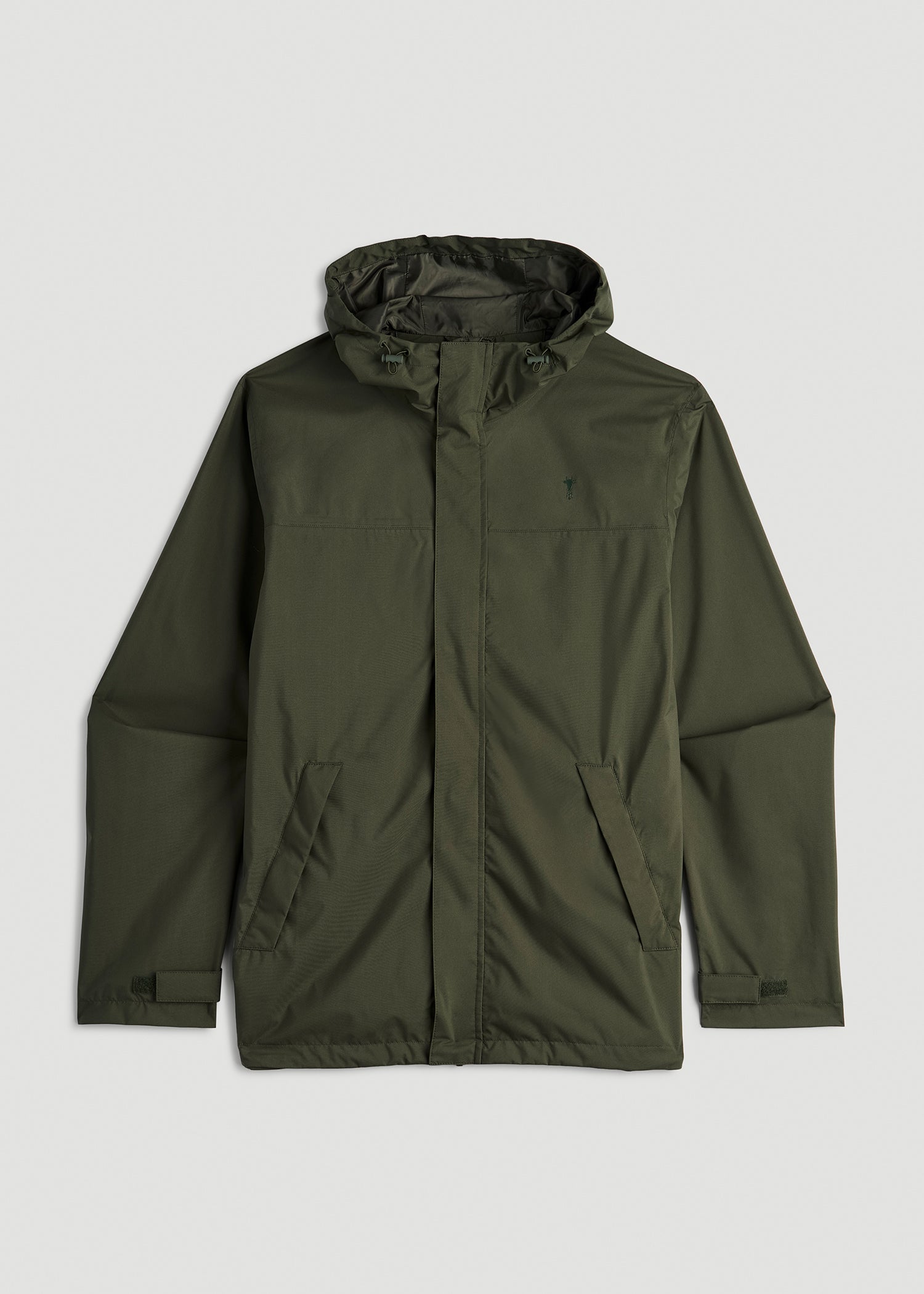 Lightweight Rain Jacket for Tall Men in Dark Olive Green