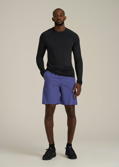 Long Sleeve Vented Training Top for Tall Men in Black