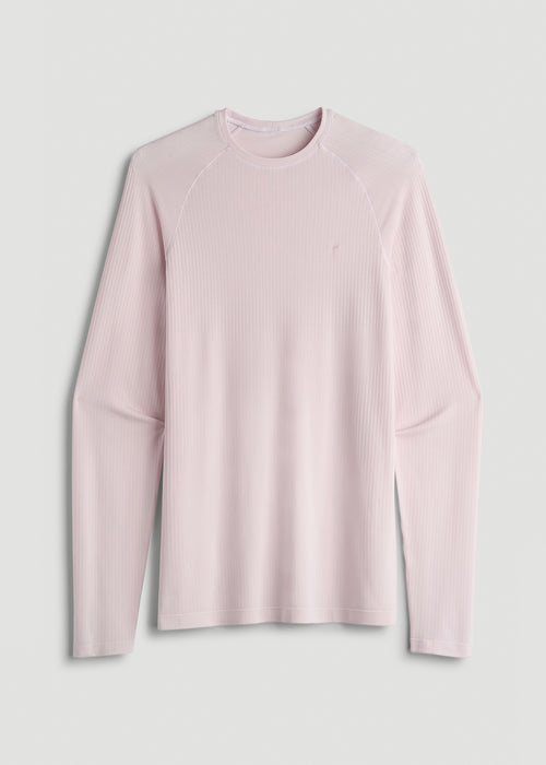 Long Sleeve Vented Performance Top for Tall Men in Grey Lilac