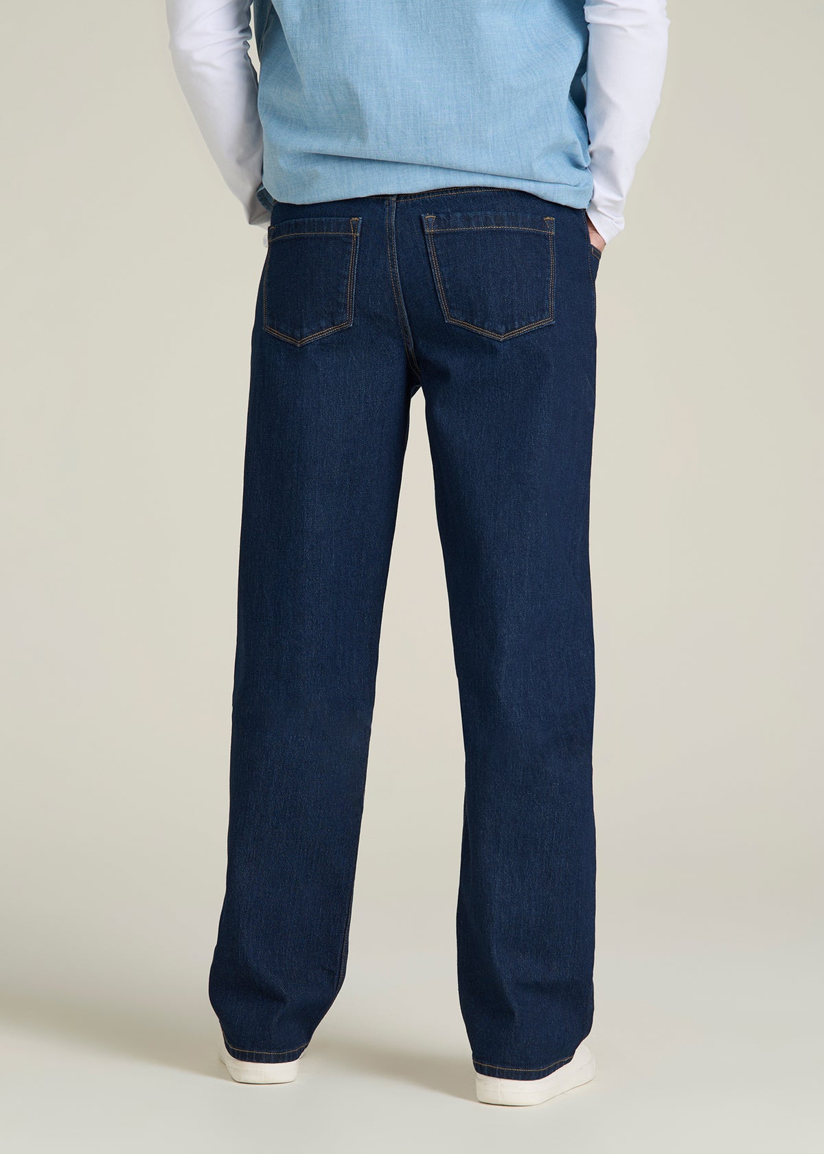 Loose Fit Jeans for Tall Men in Deep Indigo Wash