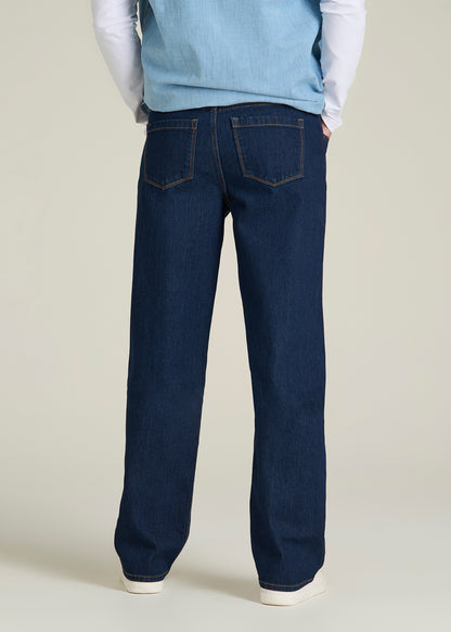 Loose Fit Jeans for Tall Men in Deep Indigo Wash