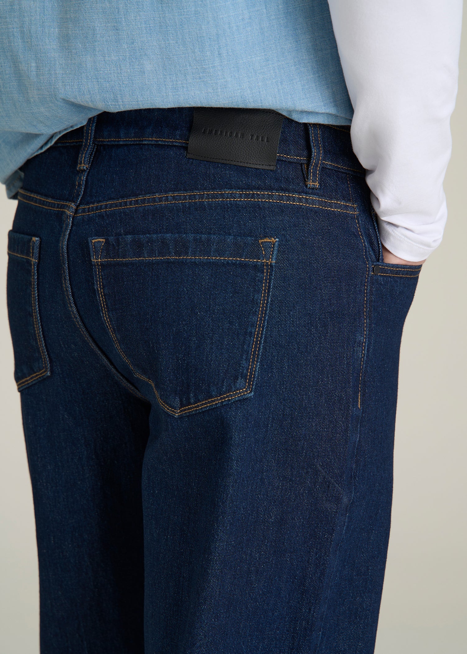 Loose Fit Jeans for Tall Men in Deep Indigo Wash