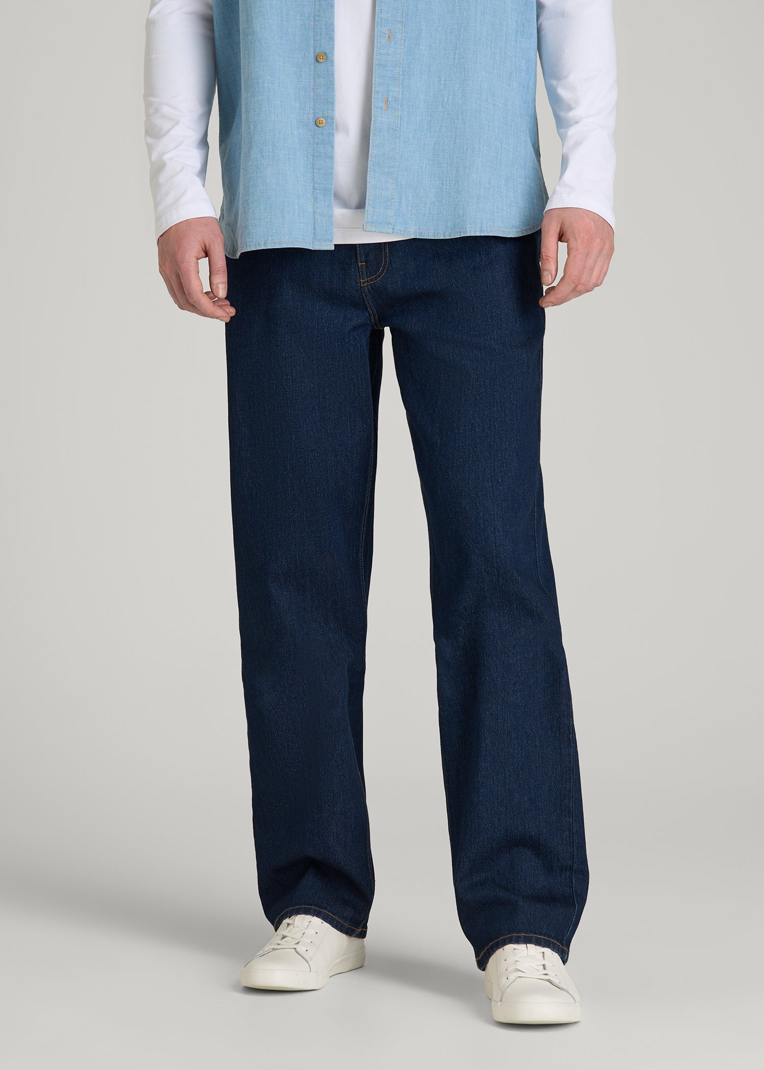 Loose Fit Jeans for Tall Men in Deep Indigo Wash 36 / 40 / Deep Indigo Wash Loose Fit Jeans for Tall Men in Deep Indigo Wash 36 / 40 / Deep Indigo Wash