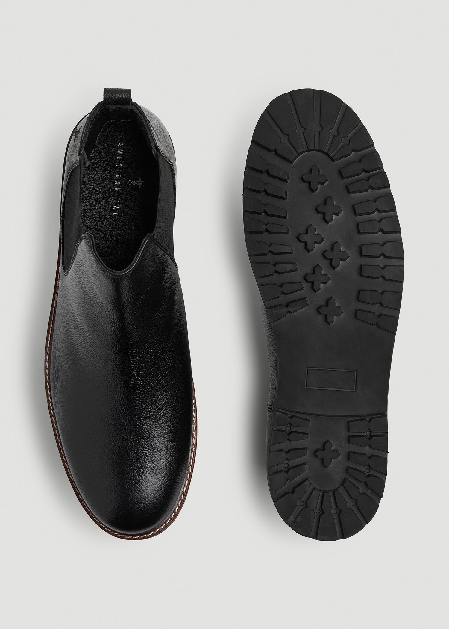 Lug Sole Chelsea Boots for Tall Men in Black