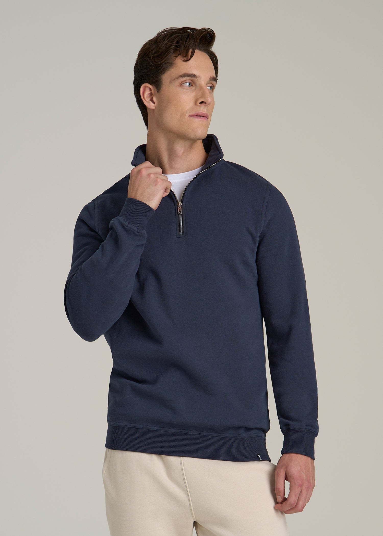 Men's Tall Wearever Fleece Quarter-Zip Sweatshirt Navy – American Tall