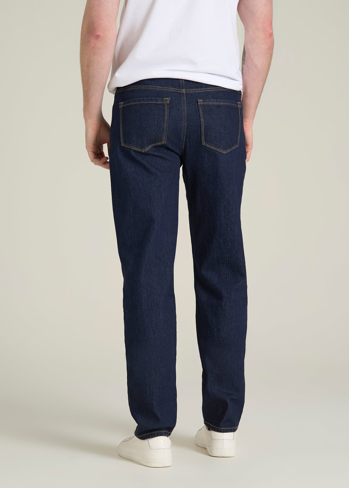 MILO Relaxed Tapered Fit Jeans for Tall Men in Deep Indigo Wash