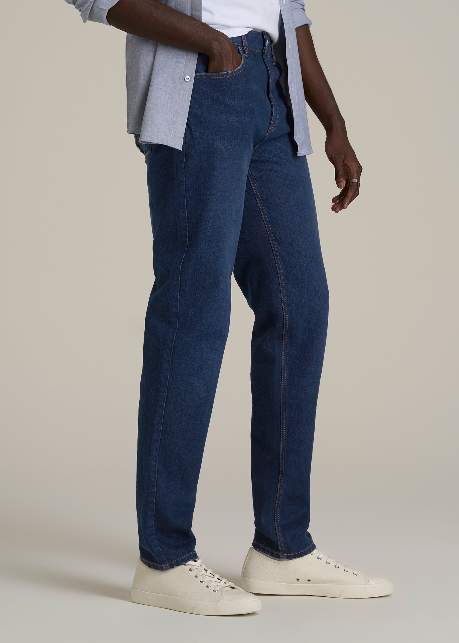 Milo RELAXED TAPERED FIT Jeans for Tall Men in Midnight Blue Wash