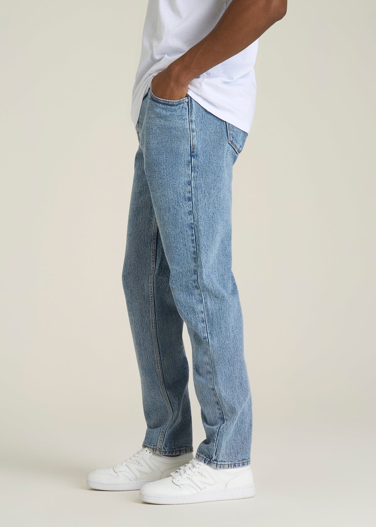 MILO Relaxed Tapered Fit Jeans for Tall Men in Perfect Blue