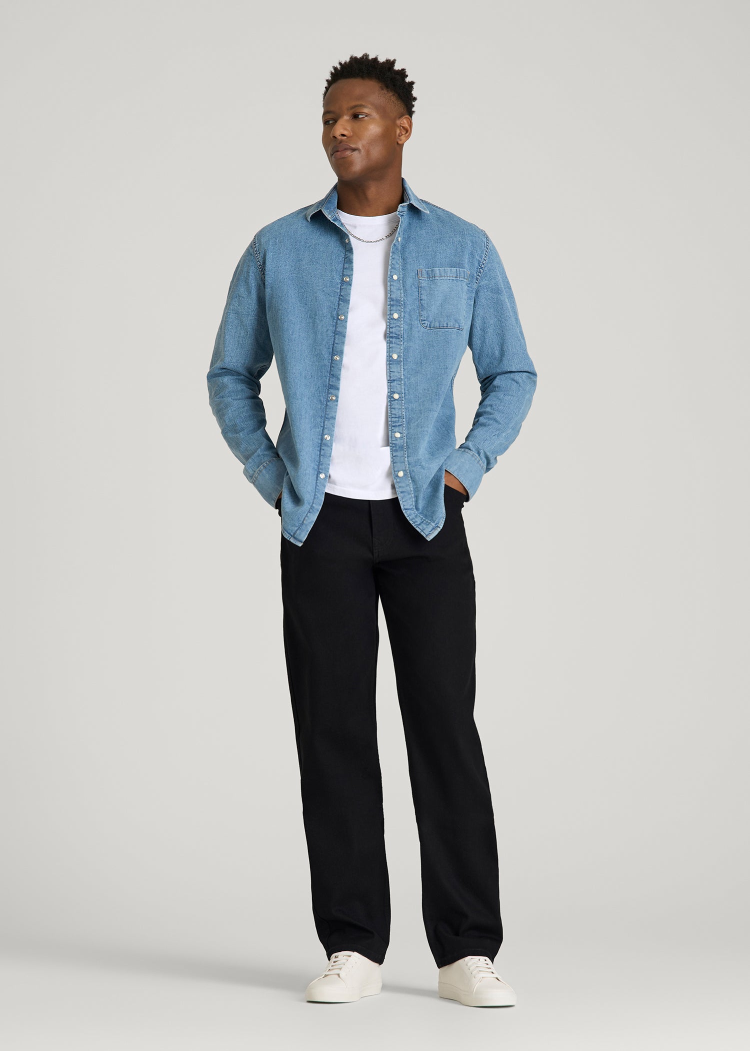 Mason Relaxed Fit Jeans for Tall Men in Optimum Black